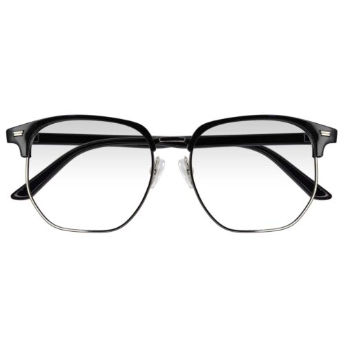 GE2 NEGRO,PASTA METAL, GRANDE, LIGEROS, UNISEX, POLIGONAL