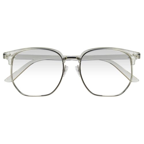 GE2 TRANSPARENTE,PASTA METAL, GRANDE, LIGEROS, UNISEX, POLIGONAL