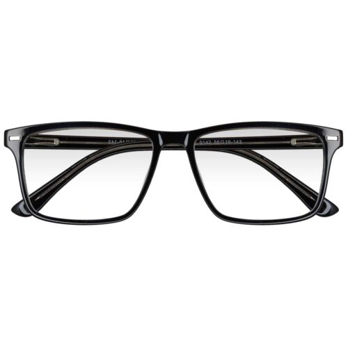 9142 NEGRO, PASTA, MEDIANO, LIGEROS, UNISEX, RECTANGULARES