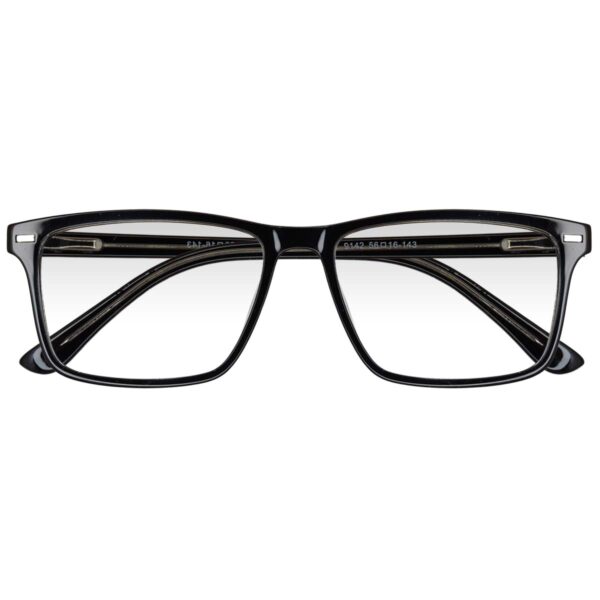 9142 NEGRO, PASTA, MEDIANO, LIGEROS, UNISEX, RECTANGULARES