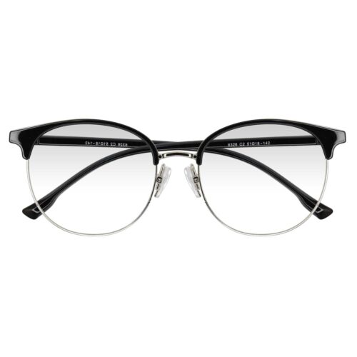 6326H NEGRO PLATEADO,TR90, METALICO, MEDIANO, LIGEROS, UNISEX, REDONDO