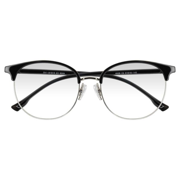 6326H NEGRO PLATEADO,TR90, METALICO, MEDIANO, LIGEROS, UNISEX, REDONDO