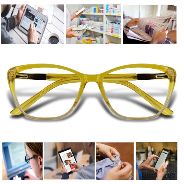 LENTES VISTA CANSADA, PRESBICIA, ANTIFATIGA, LENTES PARA LECTURA PASTA OT1824 AMARILLO