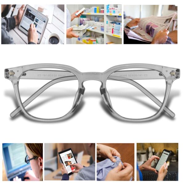 LENTES VISTA CANSADA, PRESBICIA, ANTIFATIGA, LENTES PARA LECTURA PASTA 20395 GRIS