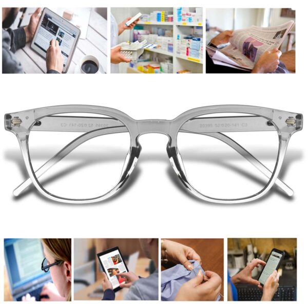 LENTES VISTA CANSADA, PRESBICIA, ANTIFATIGA, LENTES PARA LECTURA PASTA 20395 GRIS-TRANSPARENTE