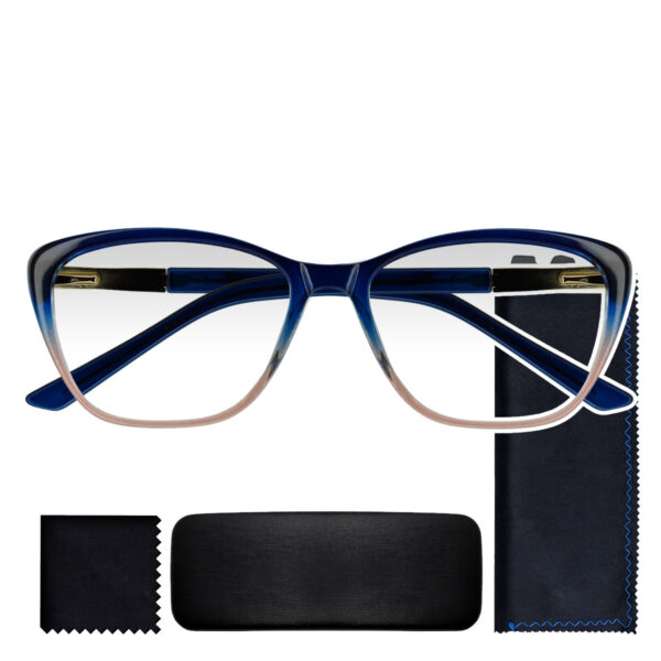 LENTES VISTA CANSADA, PRESBICIA, ANTIFATIGA, LENTES PARA LECTURA PASTA OT1824 AZUL-ROSA